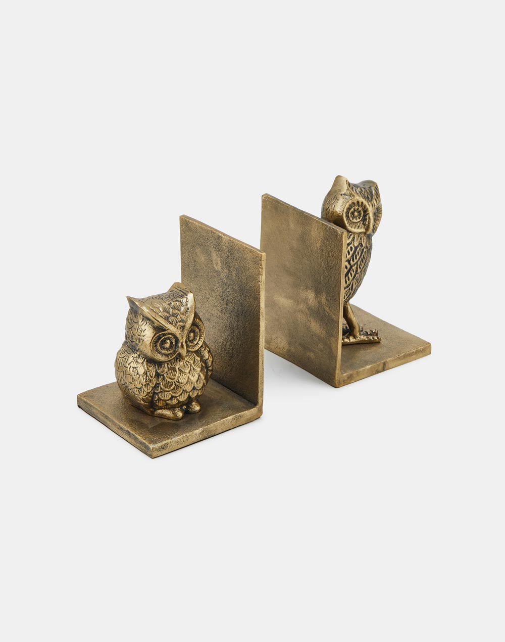 Golden Owl Casted Metal Bookend