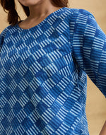 Indigo Cotton Dabu Printed Short Top