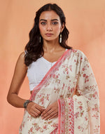 Pink Cotton Silk Hand Block Print Sari