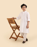 White Cotton Chikankari Kurta Long