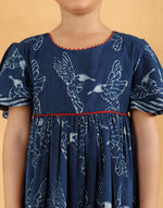 Indigo Cotton Dabu Printed Dress