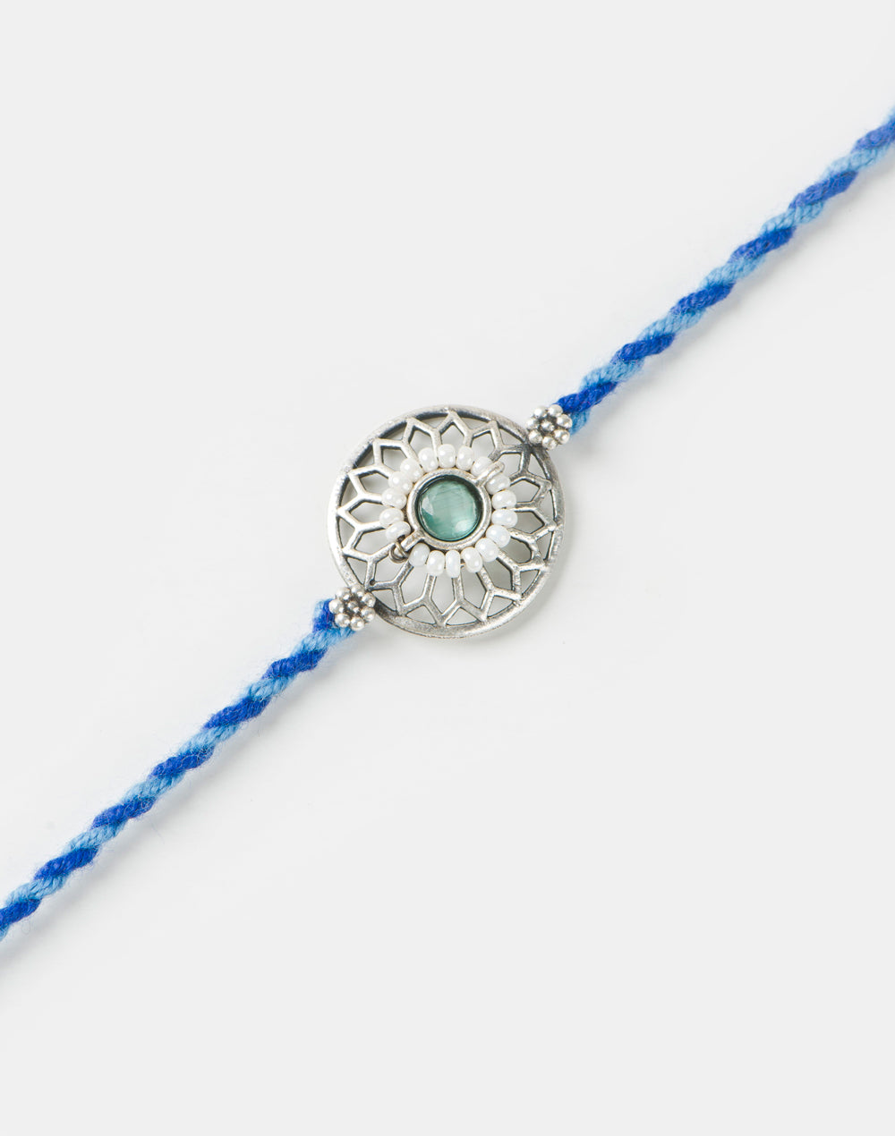Multi Metal Floral Oxidised Rakhi