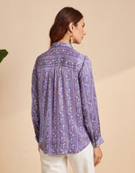 Blue Rayon Blend Hand Block Printed Allure Shirt