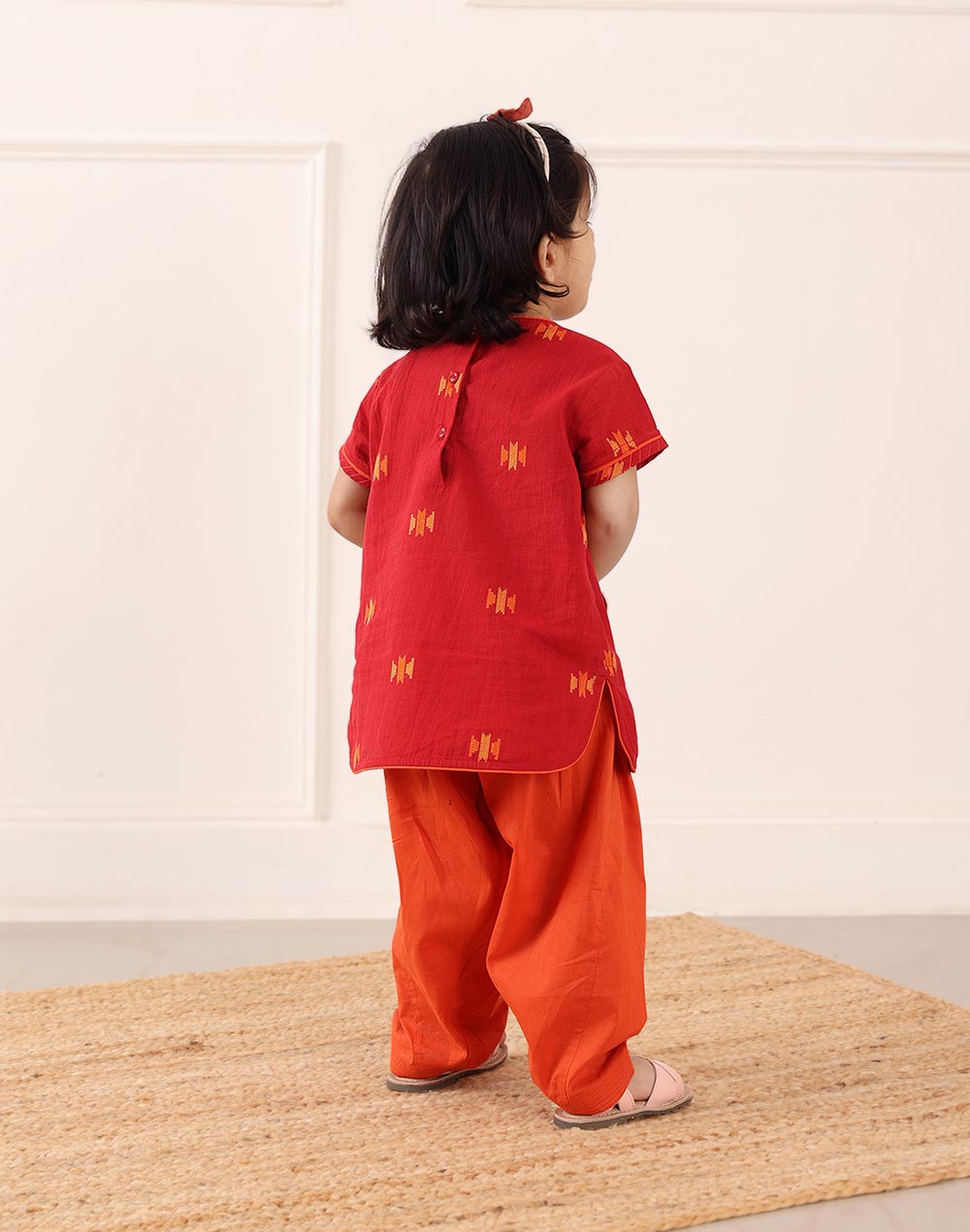 Red Cotton Dobby 2pc Salwar Set