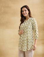 White Cotton Hand Block Printed Tunic