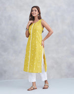 Mustard Cotton Long Kurta
