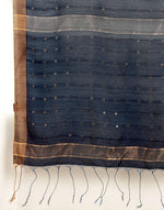Navy Viscose Silk Hand Woven Dupatta