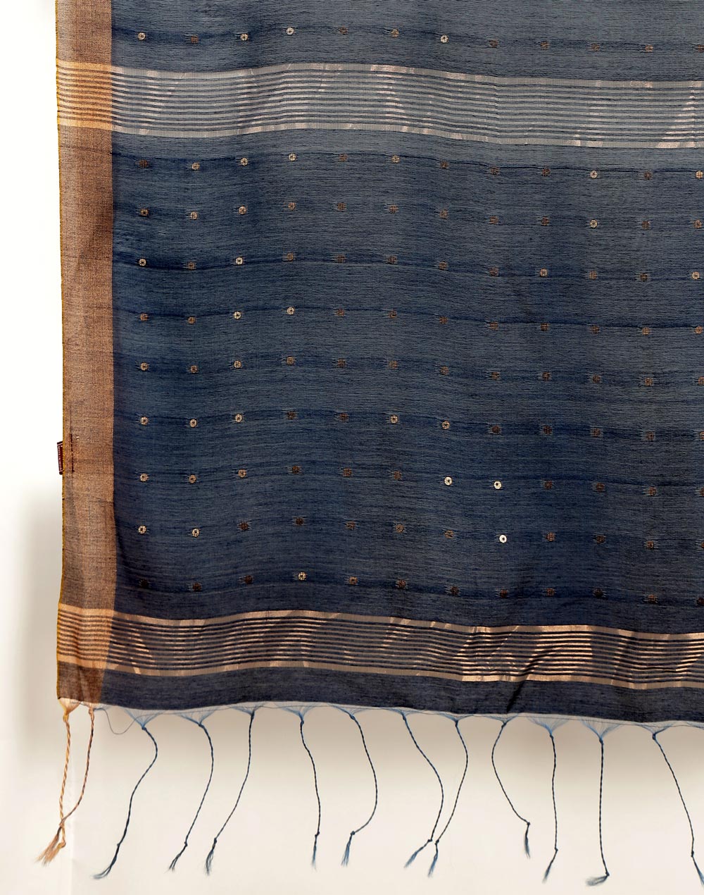 Navy Viscose Silk Hand Woven Dupatta