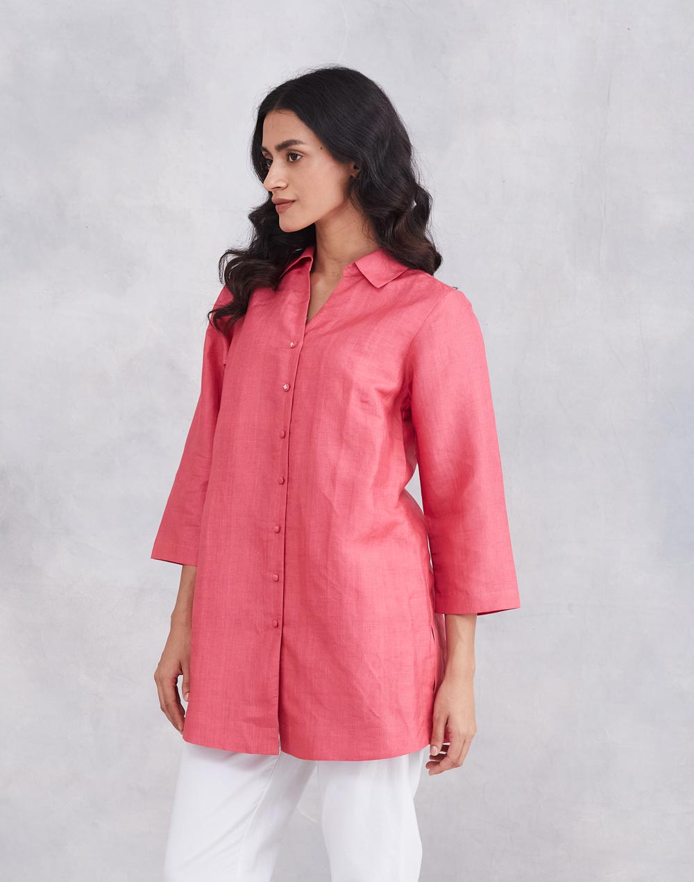 Pink Linen Silk Tunic