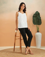 White Cotton Dobby Blossom Top