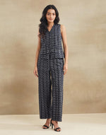 Navy Cotton Retro Revival Coordinated Jacket & Pant Set