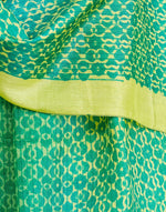Green Silk Symphony Hand Block Printed Stole