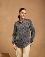 Black Rayon Blend Ajrakh Shirt