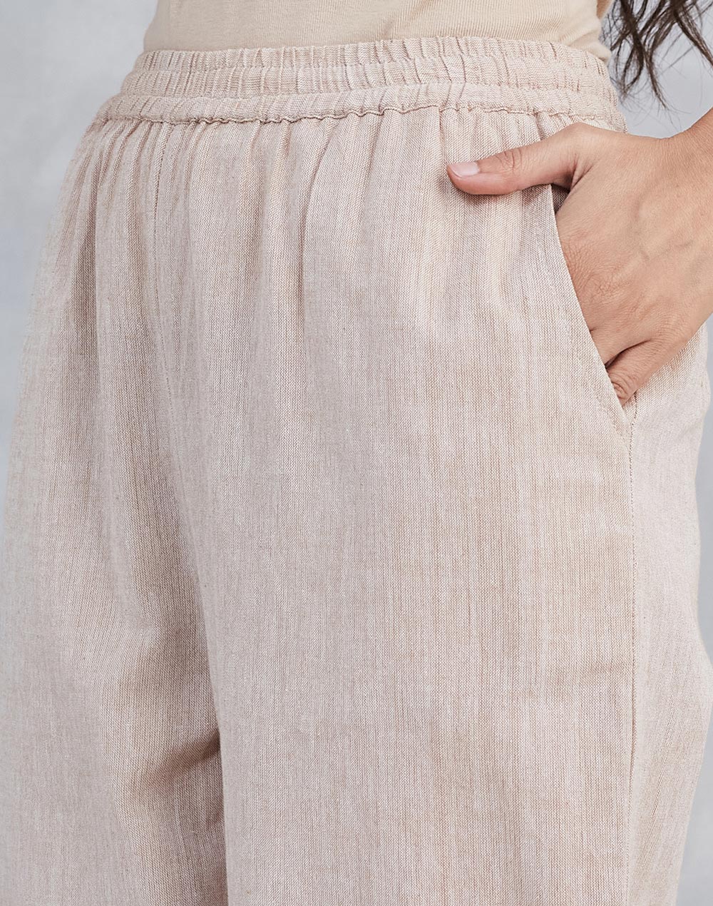 Beige Cotton Chikankari Pallazo