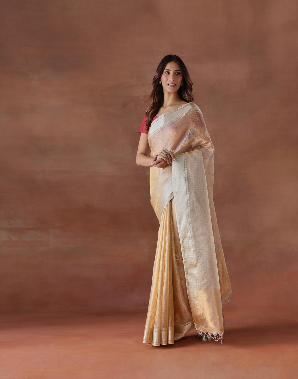 Gold Silk Blend Sari