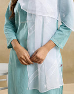 White Cotton Silk Blend Chikankari Stole