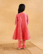 Pink Cotton Silk Blend Printed 3pc Churidar Set