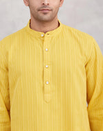 Yellow Cotton Long Kurta