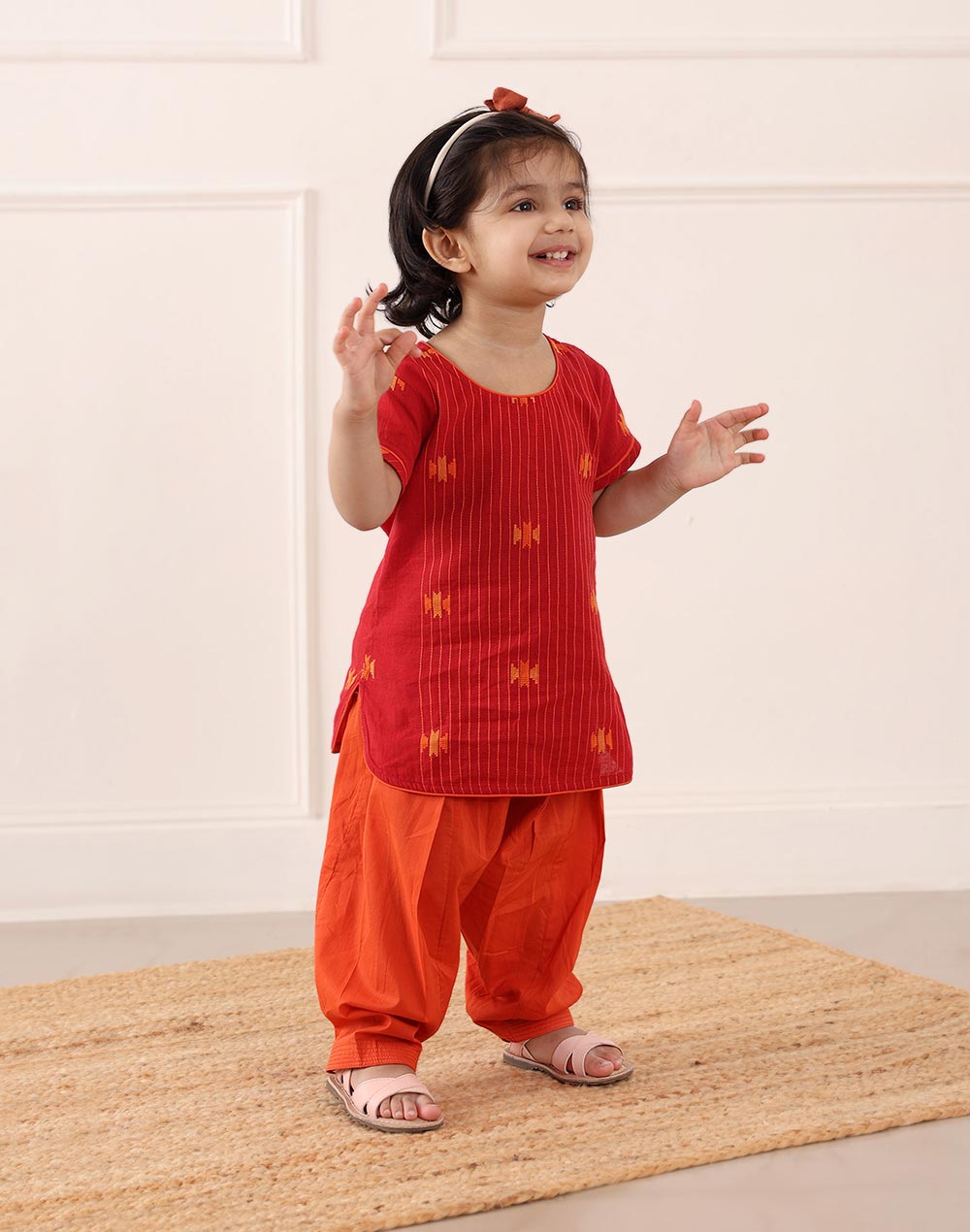 Red Cotton Dobby 2pc Salwar Set