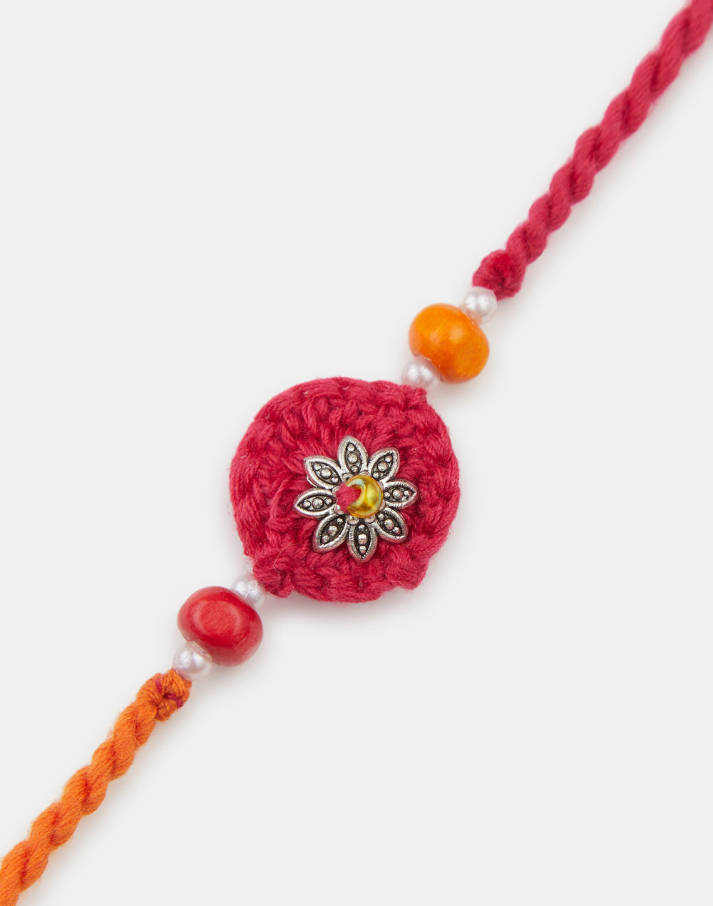 Multi Metal Crochet Floral Rakhi
