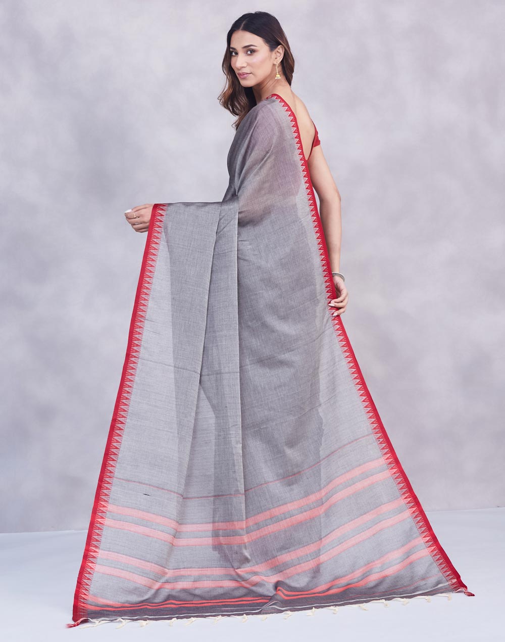 Grey Cotton Sari
