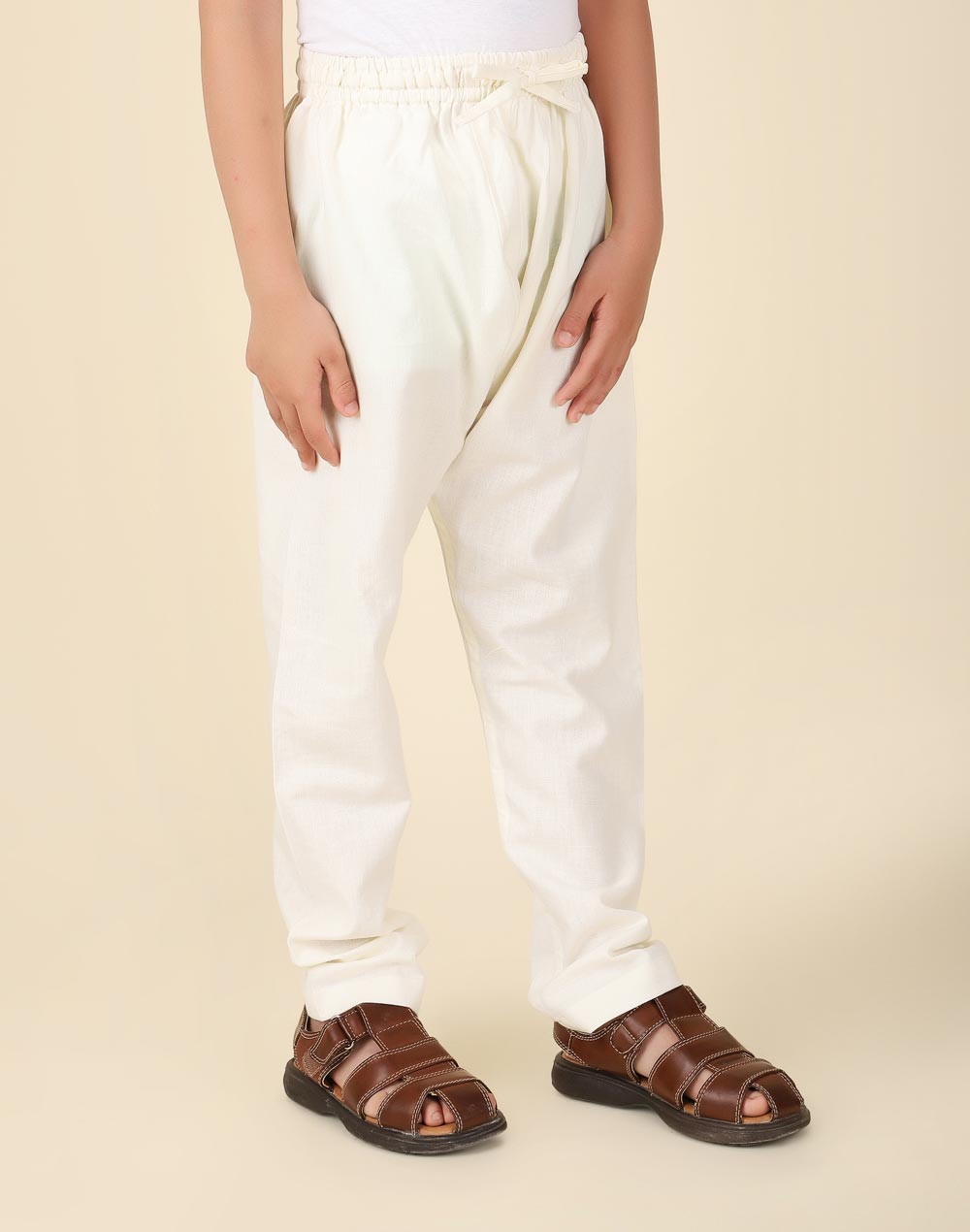 Natural Cotton Pyjama With Elasticated Waistband & Drawstring