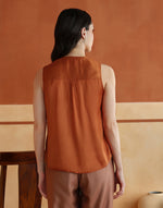 Orange Rayon Blend Hand Embroidered Top