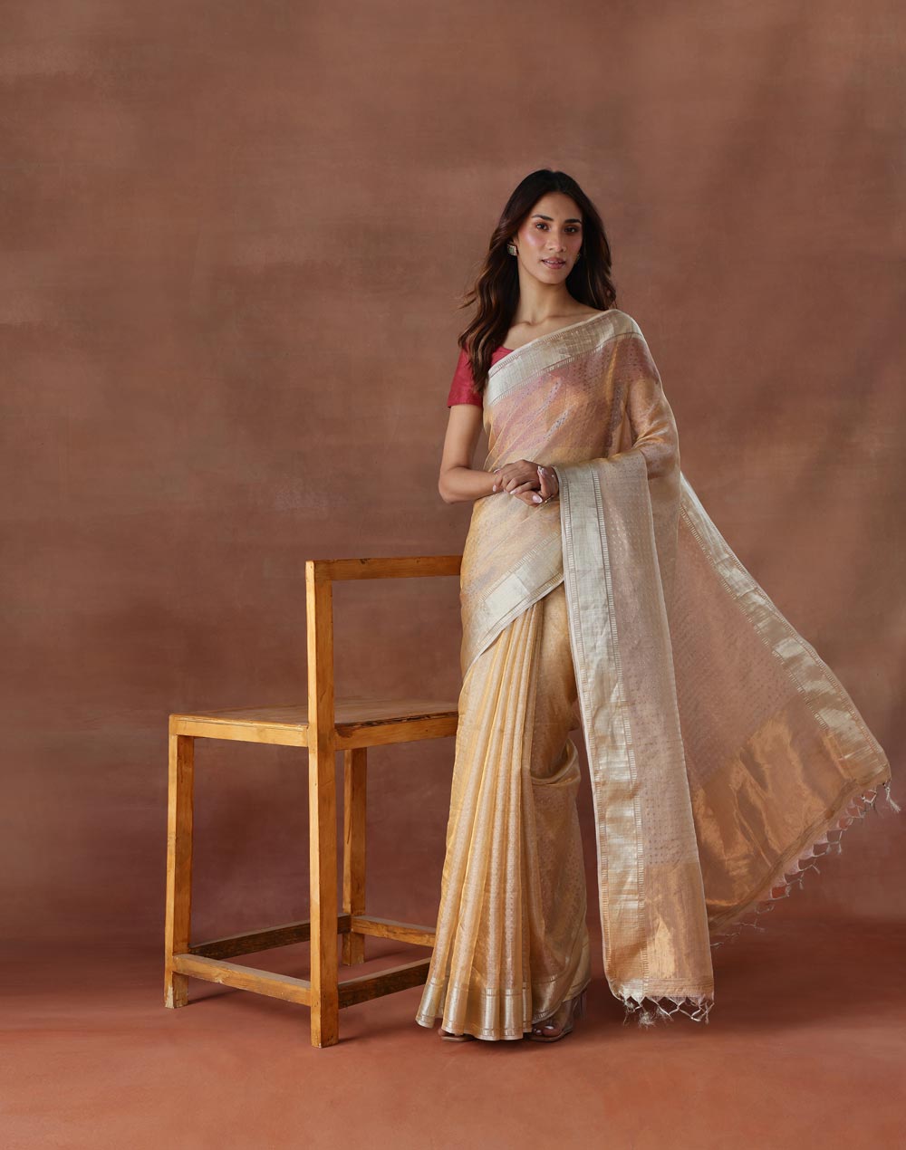 Gold Silk Blend Sari