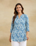 Blue Cotton Hand Block Printed Tunic