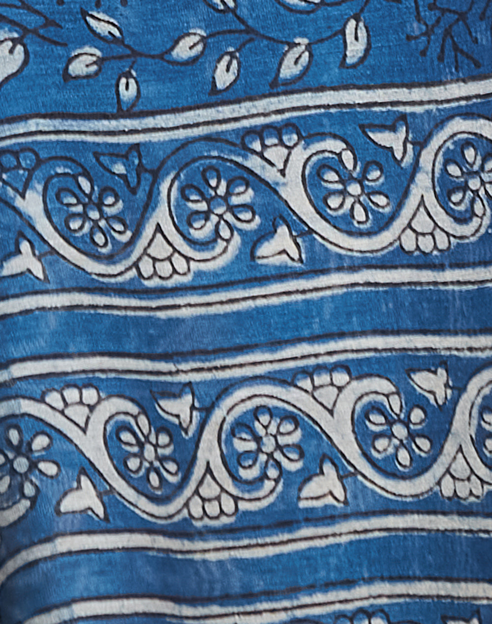 Indigo Cotton Silk Blend Dabu Printed Dupatta