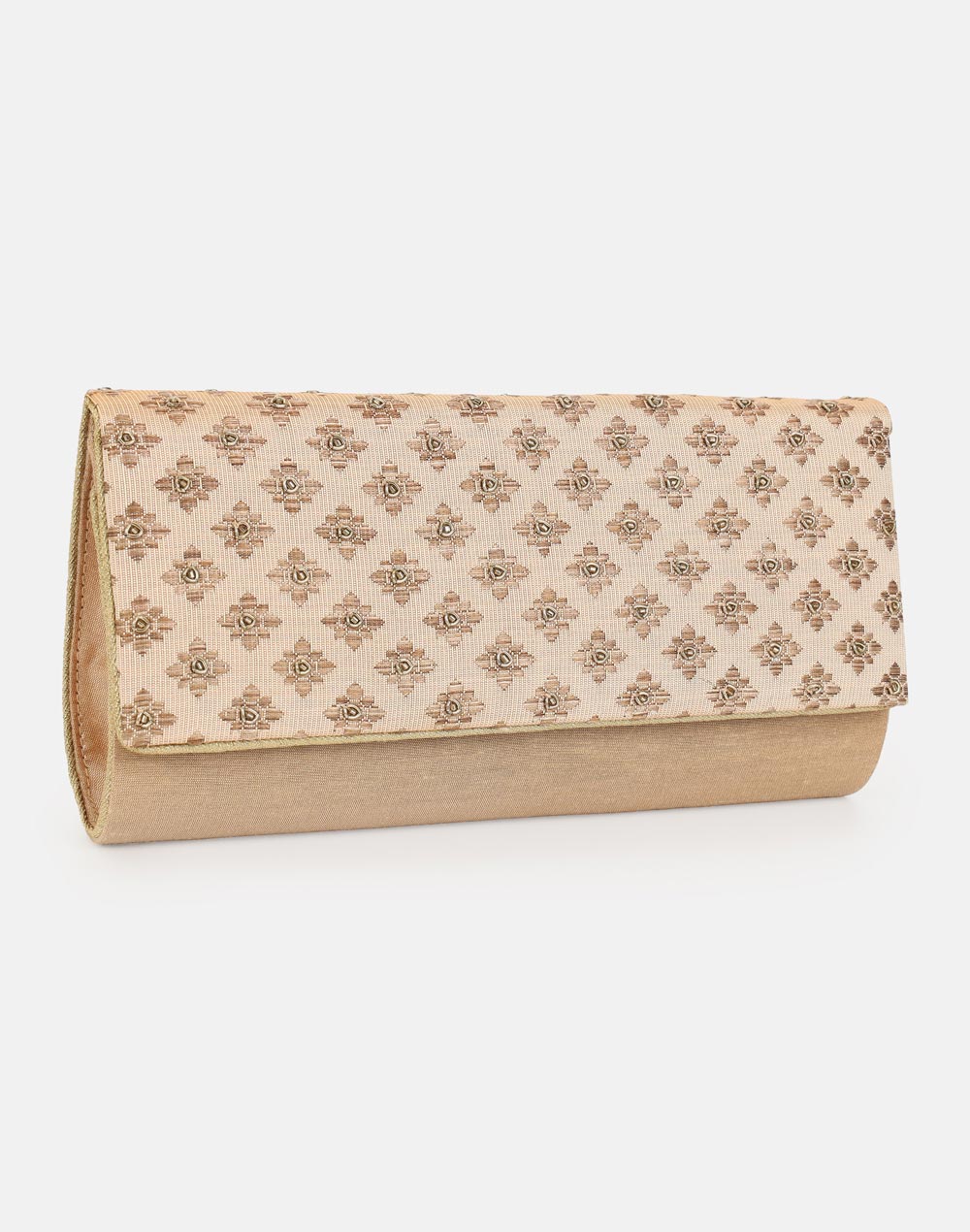 Beige Hand Embroidered Clutch