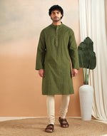 Green Cotton Long Kurta