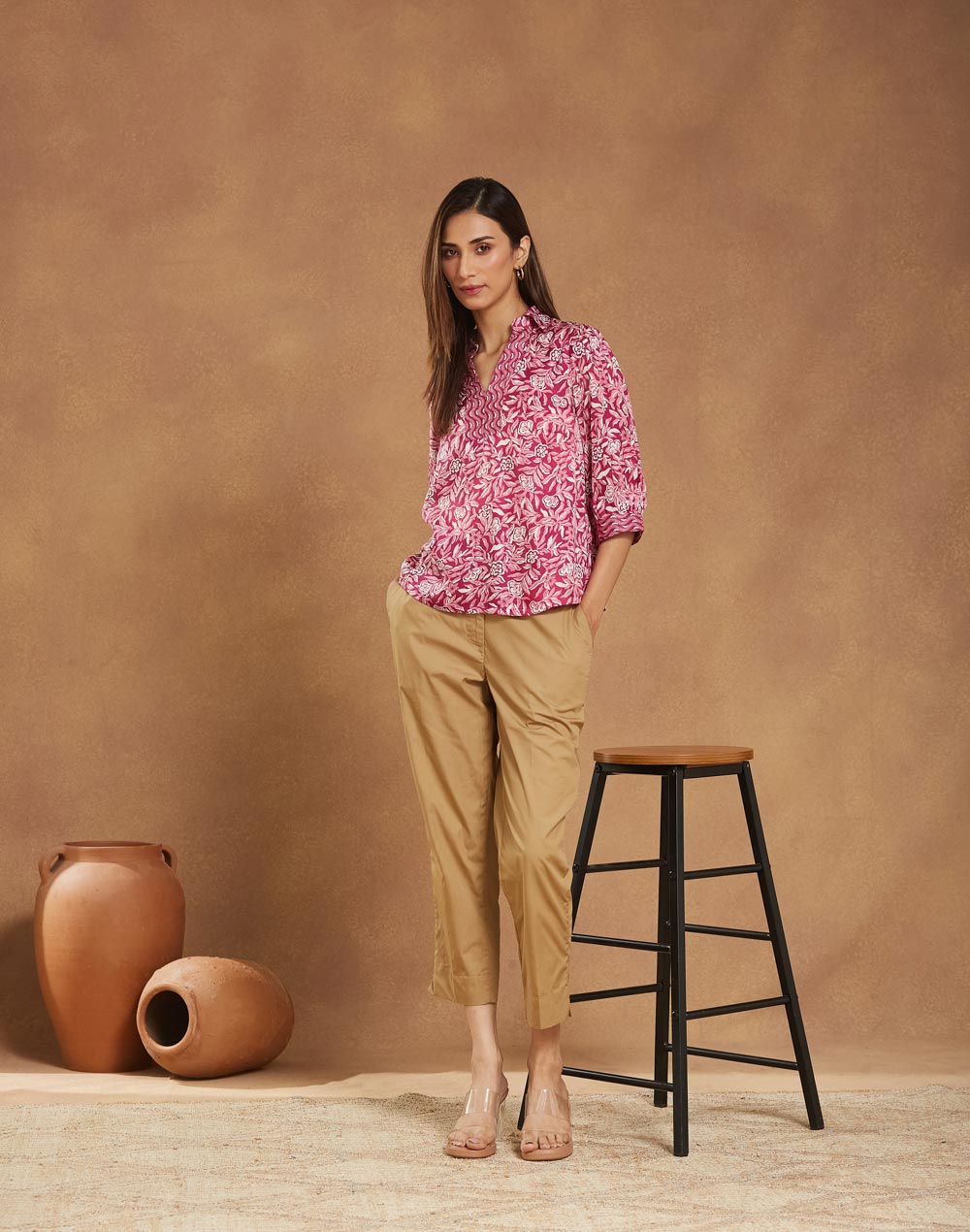 Pink Viscose Printed Helen Top