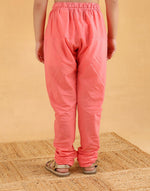 Pink Cotton Silk Blend Printed 3pc Churidar Set