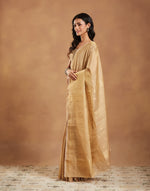 Gold Cotton Blend Maheshwari Sari