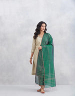 Green Cotton Silk Blend Dupatta