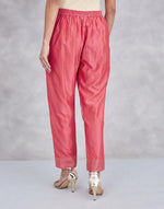 Pink Cotton Silk Embroidered Ethnic Pant
