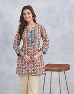 Maroon Cotton Kurta Short