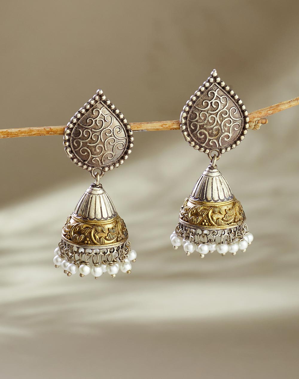 Metal Jhumka Earrings