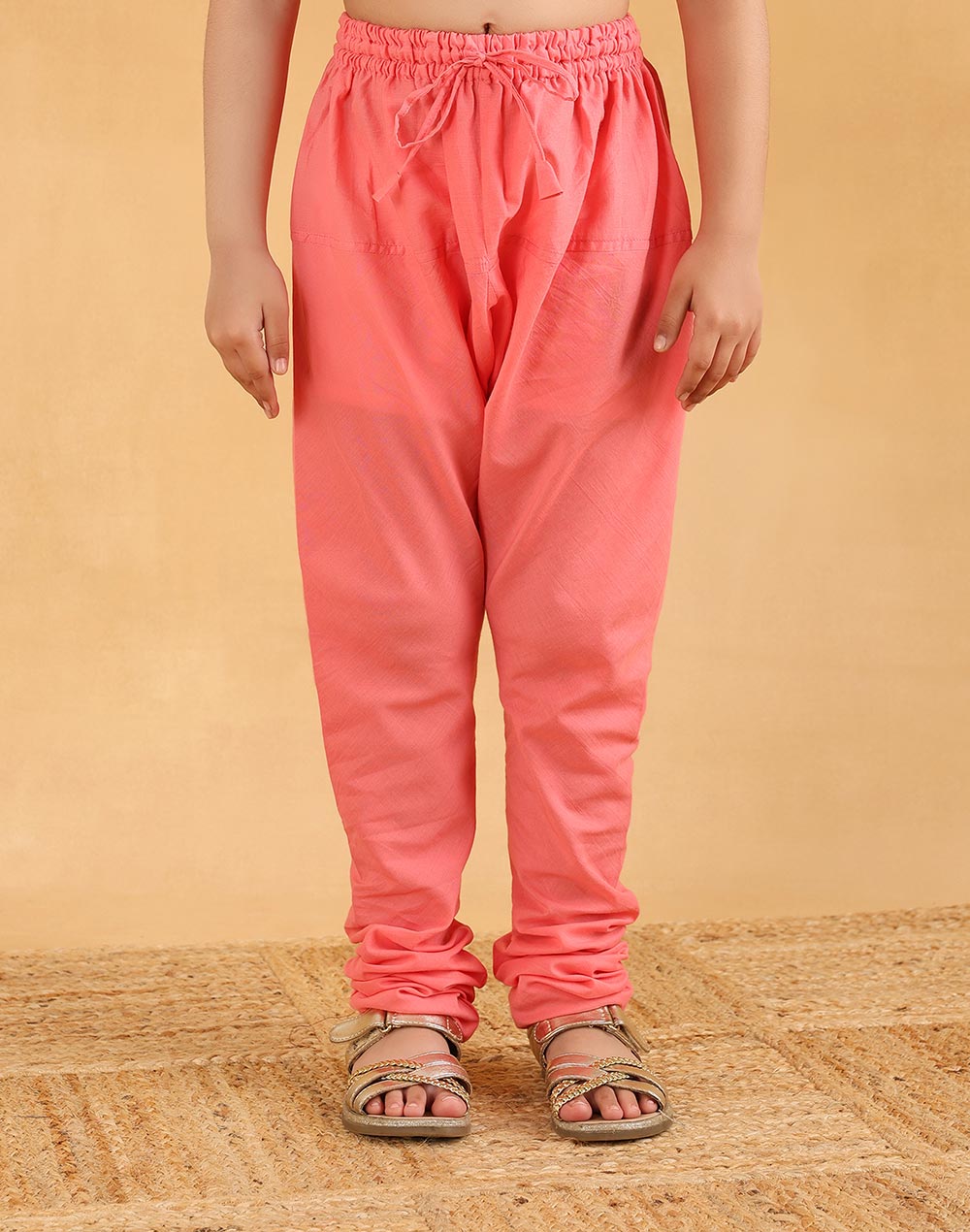 Pink Cotton Silk Blend Printed 3pc Churidar Set