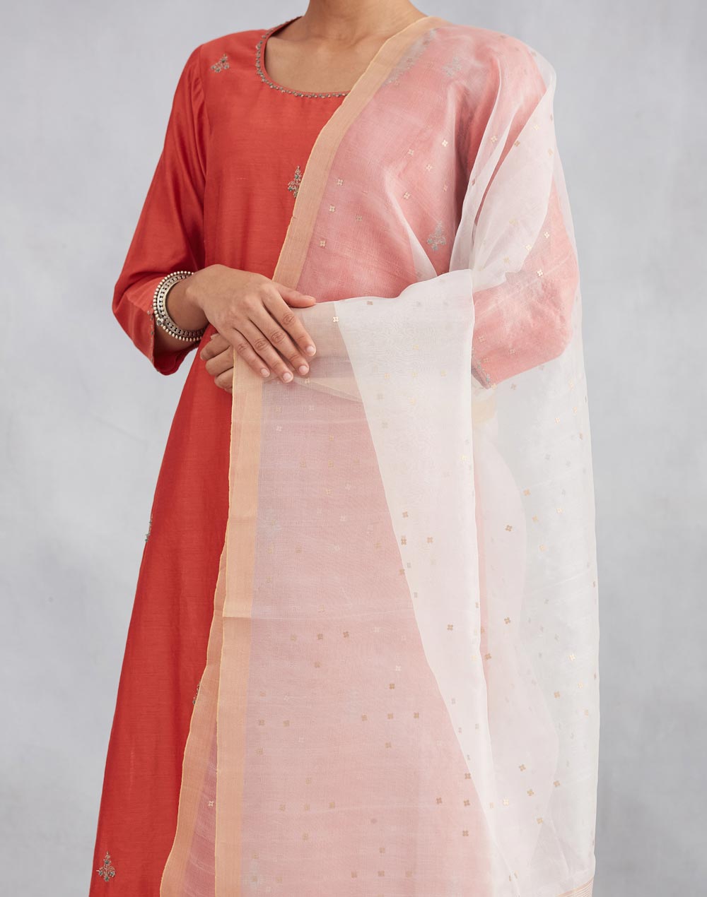 Natural Silk Blend Hand Woven Dupatta