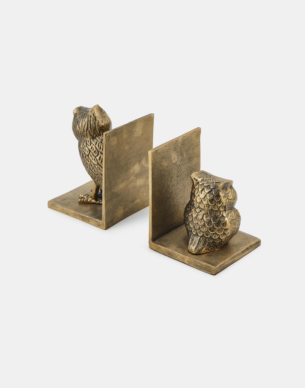 Golden Owl Casted Metal Bookend