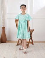 Blue Cotton Hand Block Printed Dress