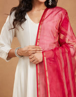 Pink Cotton Silk Blend Maheshwari Dupatta