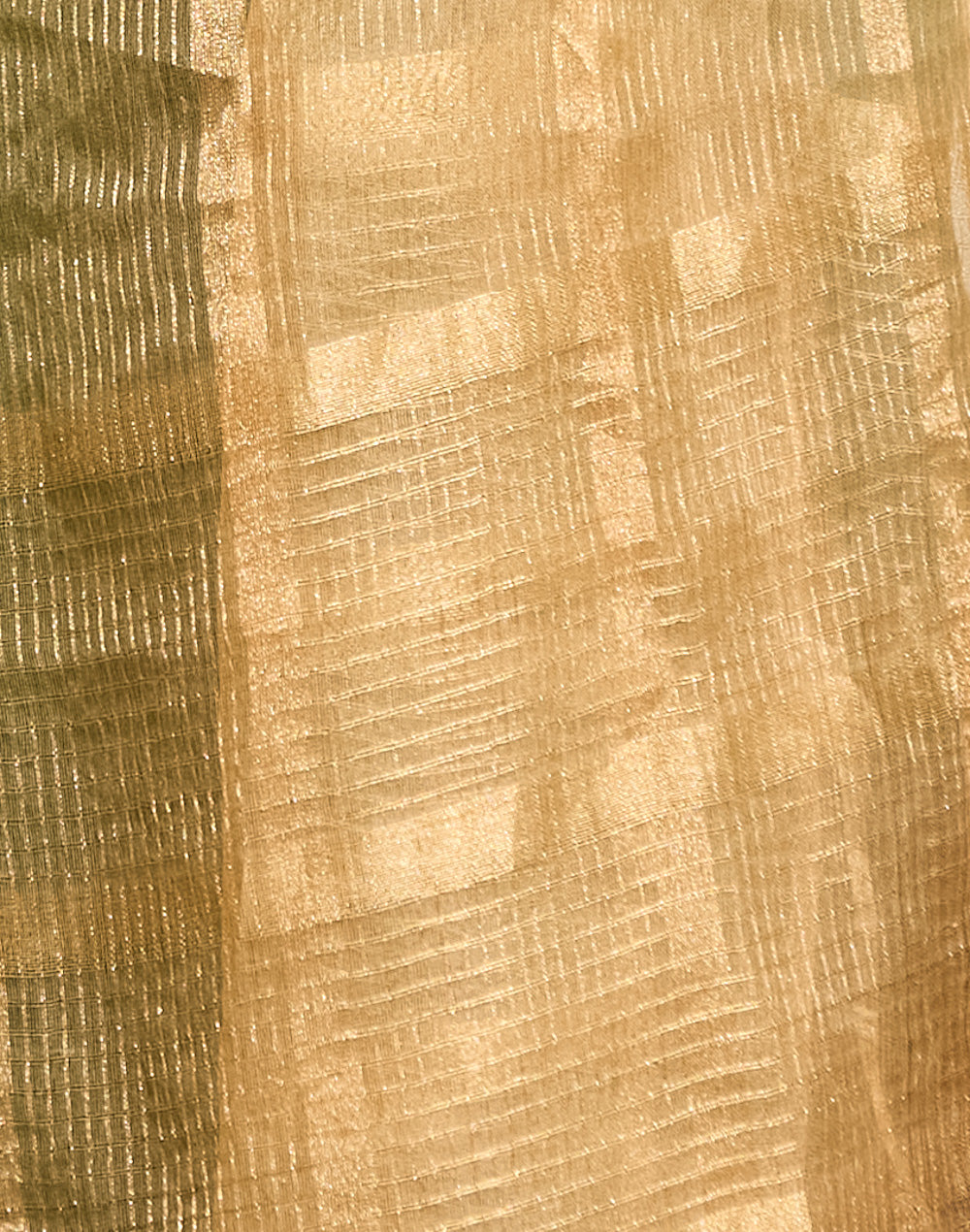 Beige Metallised Fiber & Silk Blend Stole