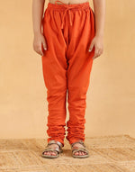 Red Cotton Dobby 3pc Churidar Set
