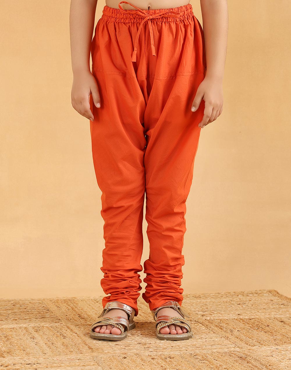 Red Cotton Dobby 3pc Churidar Set