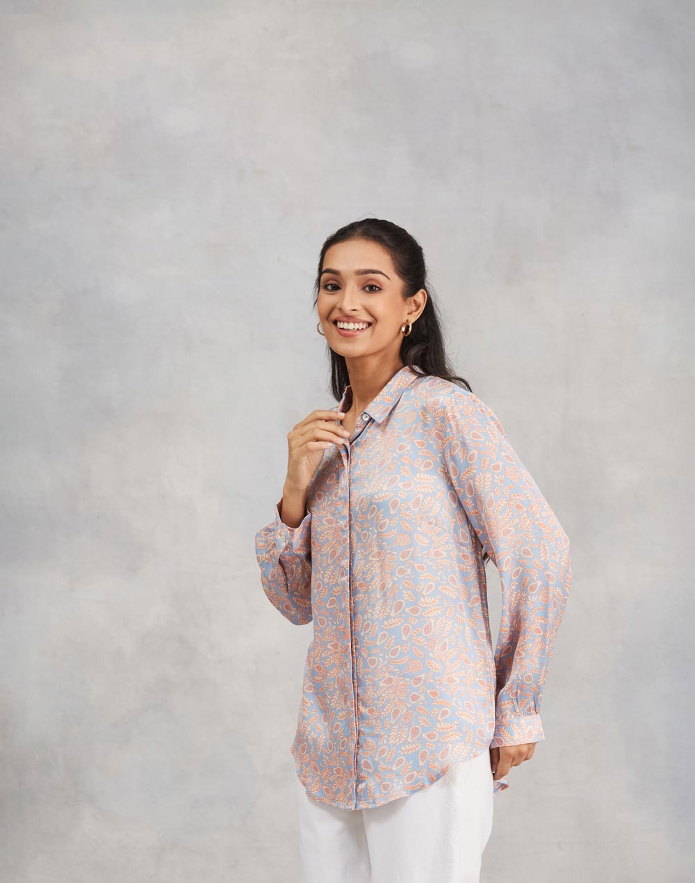 Light Blue Rayon Blend Allure Shirt