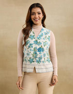 White Cotton Hand Block Printed Jacket