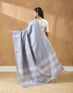 Grey Silk Blend Sari